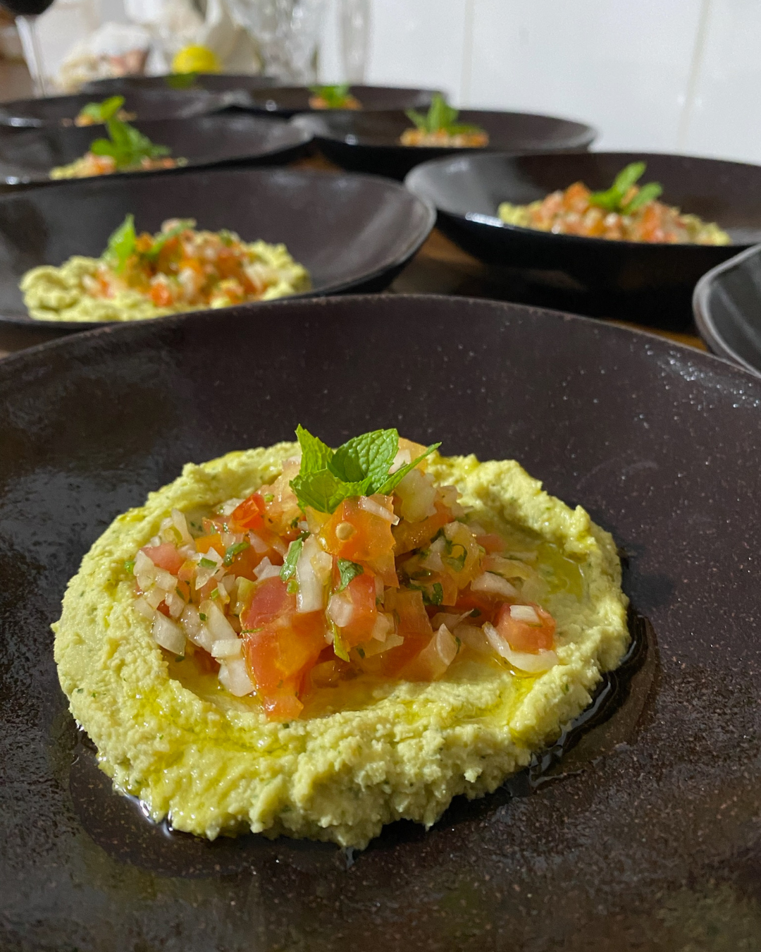 Hummus and fresh salad 14